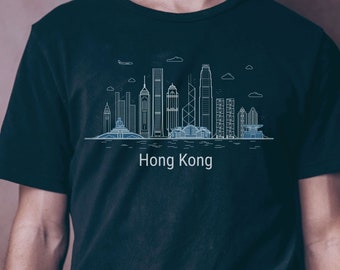 Hong Kong T-Shirt, HK Skyline Shirt, China T-shirt, Gift for Him, Yoga T-Shirt, Gift for Her, South China Sea, cosmopolitan city, Asia