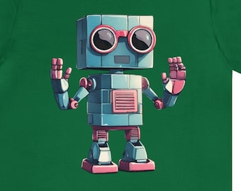 The Robot Shirt Robot con gafas camisa Robot Graphic Camiseta Manos arriba Robot Metallic Marvel Robot divertido Robot Adult Shirt