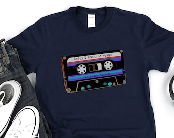 Funny Mixtape Adult Cassette Shirt Beats & Eats T-Shirt FunnyTshirt Hip Hop is Life Shirt Fun Tee HipHop T-shirt 80's Graphic Cassette