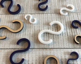 Everyday S Hooks CURVED Shank Version (set of 12) | "S" Hooks | Ornament Hooks
