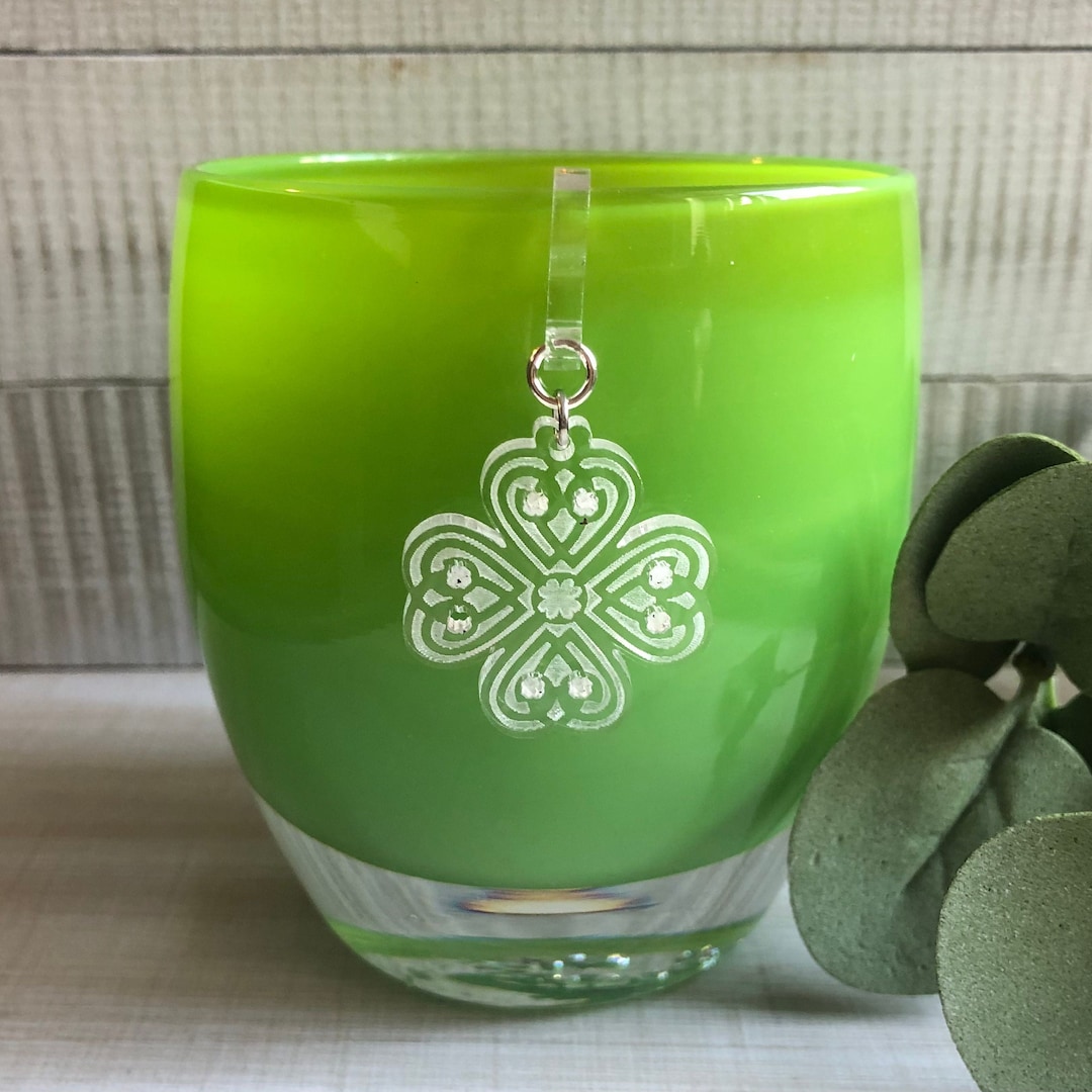 Fancy Fourleaf Clover Candle / Votive Charm set of 3 Saint Patrick's