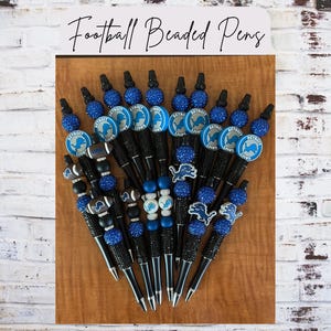 Football Beaded Pen: Sports Fan Gift with Ink Refill