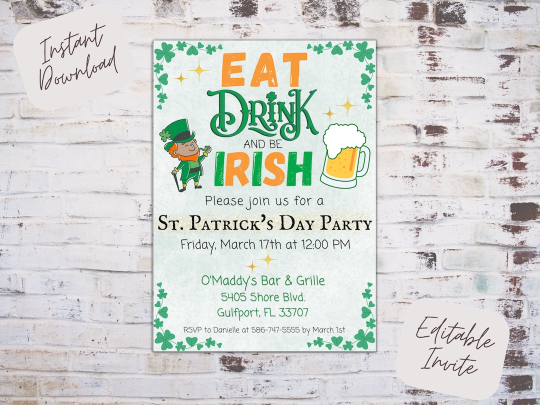 st patricks day invitation free