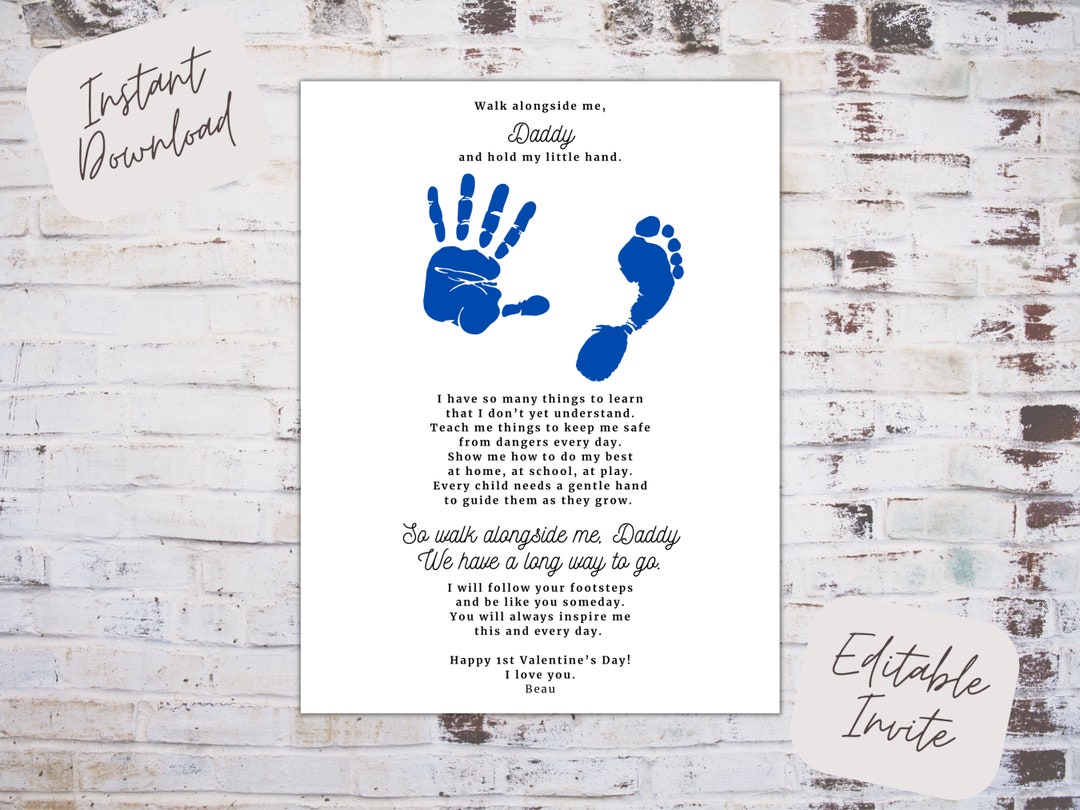 Walk Alongside Me Daddy, DIY Valentine's Day Gift for Dad, 1st Time Dad ...