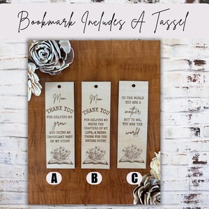 Mom wood bookmark, mothers day bookmark, engraved bookmark for mom, bookmark for mom, gift for mom, engraved bookmark, birthday gift for mom