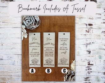 Mom wood bookmark, mothers day bookmark, engraved bookmark for mom, bookmark for mom, gift for mom, engraved bookmark, birthday gift for mom