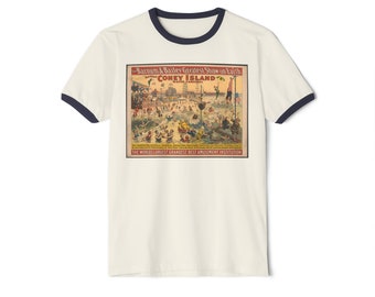 Vintage Circus Poster : Unisex Cotton Ringer T-Shirt