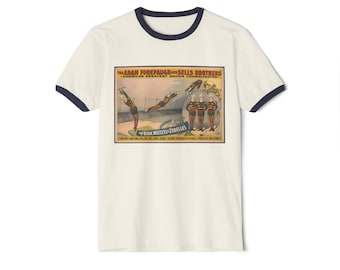 Vintage Trapeze circus : Unisex Cotton Ringer T-Shirt