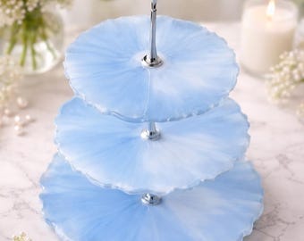 Elegant Resin 3-Tier Cake Stand | Vintage-Inspired Dessert Display | Cupcake Stand | Wedding, Tea Party, Baby Shower Decor