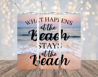 Tumbler Wrap PNG, Beach Tumbler Sublimation Design, 20 Oz Skinny Tumbler Sublimation, Beach Tumbler Wrap, Digital Download