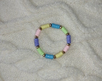 Easter Themed Handmade Heishi Beaded Bracelet