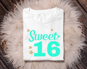 Süße 16 Png, Sechzehnter Geburtstag PNG, 16. Geburtstag PNG, digitaler Download