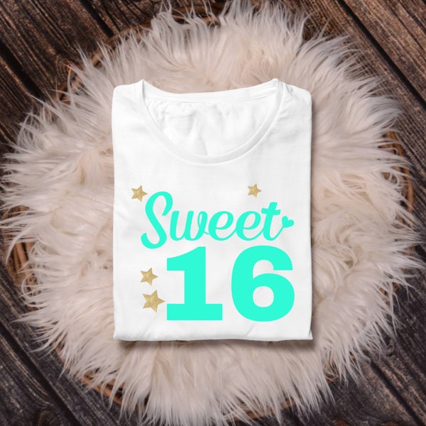 Sweet 16 Png, Sixteenth Birthday PNG, 16th Birthday PNG, Digital Download