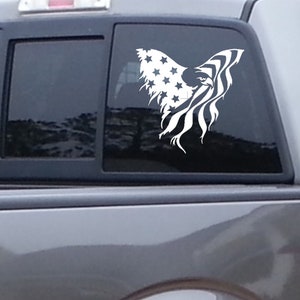 American Flag Decal, American Bald Eagle, Stars and Stripes, Distressed Flag, USA Pride Decal, War Eagle Decal, Patriotic Decal, Flag Decal