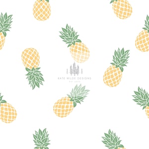 Patrón de piña repetida: Fondo de pantalla tropical sin costuras (descarga digital)