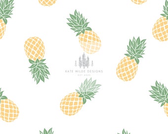 Herhaalpatroon ananas: naadloos tropisch behang (digitale download)