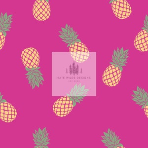 Pink Pineapple Pattern: Seamless Repeat Design (Digital Download)