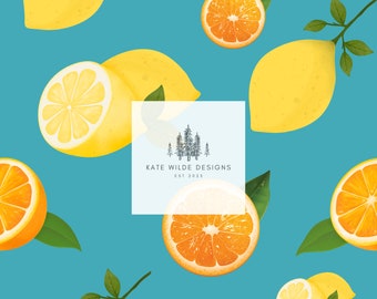 Herhalingspatroon citrus: citroenen en sinaasappelen (digitale download)