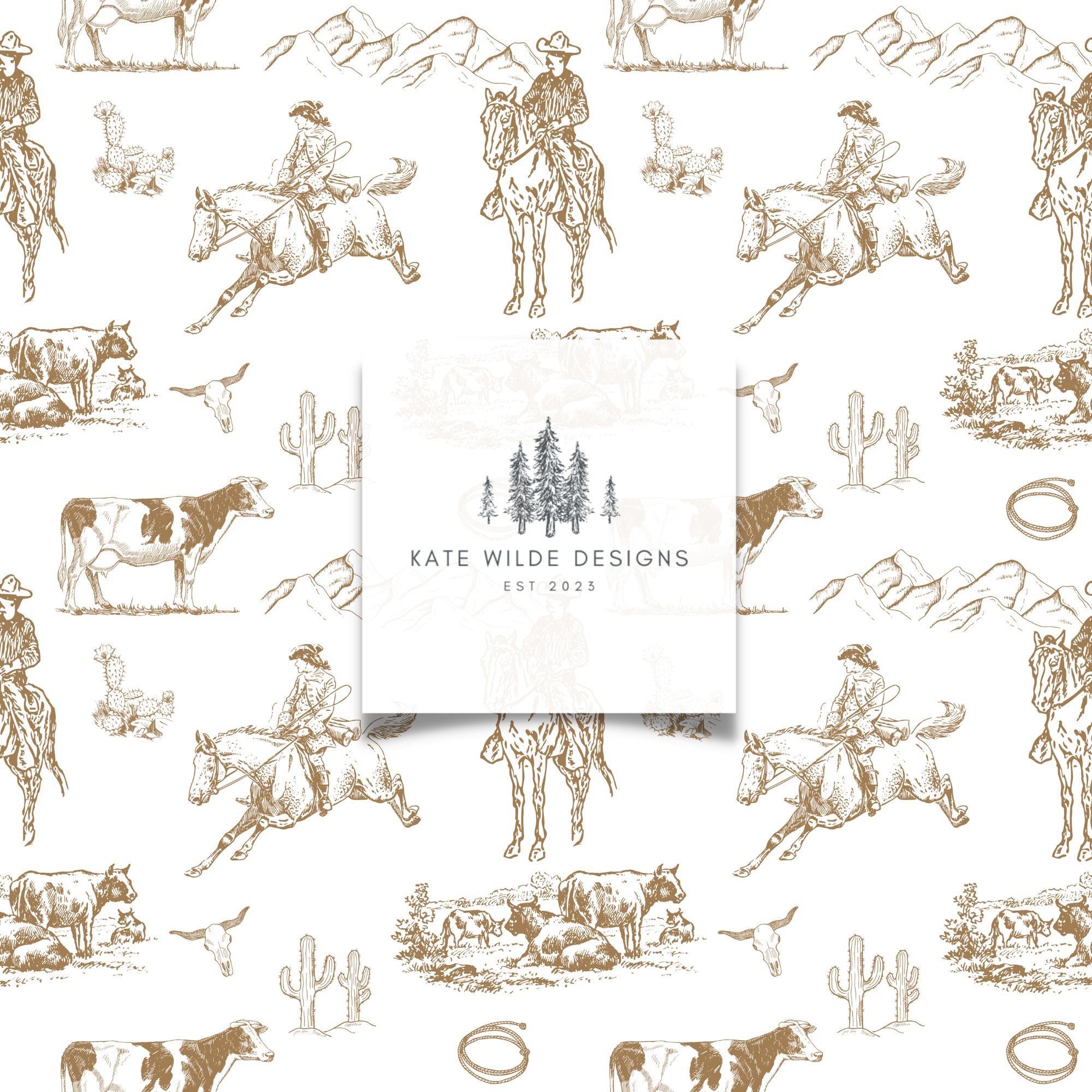 Western Pattern: Seamless Cowboy Print (SVG)