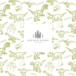 Dinosaur Toile: Seamless Dino Pattern for Fabric & Wallpaper (Digital Download)