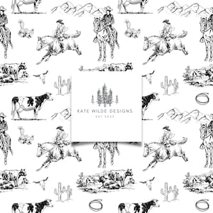 Nahtloses westliches Muster, Vintage-Muster, digitales Muster wiederholen, nahtlose Tapete, digitaler Download, kommerzielle Nutzung genehmigt