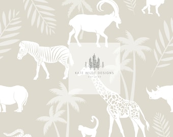 Naadloze Safari patroon digitale download voor kinderkamer decor - commercieel gebruik goedgekeurd