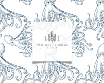 Octopuspatroon: kustbehang, stoffenprint (digitale download)