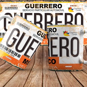 Guerrero License Plate or Mug