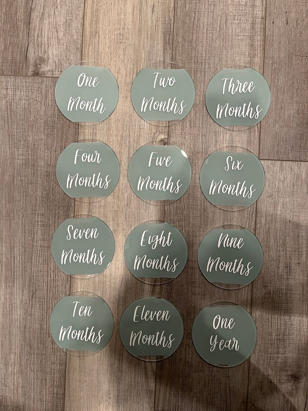 Month Circles for Babies. Displayed is Sage Green but You Can Etsy
