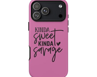 Sweet & Savage: Typography Art Print, Modern Handwritten Designiphone 17 case
