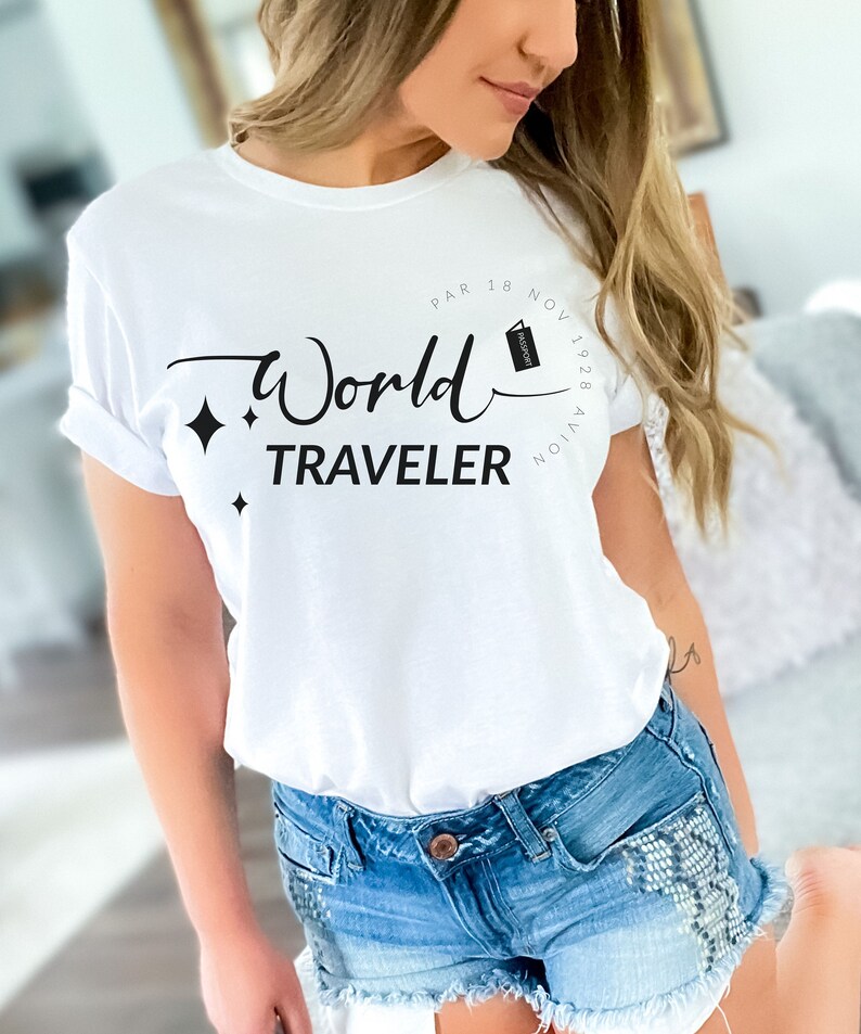 World Traveler Premium Quality T-Shirt, Adventure Seeker Tee, Perfect Gift for Globetrotters & Travel Enthusiasts image 2