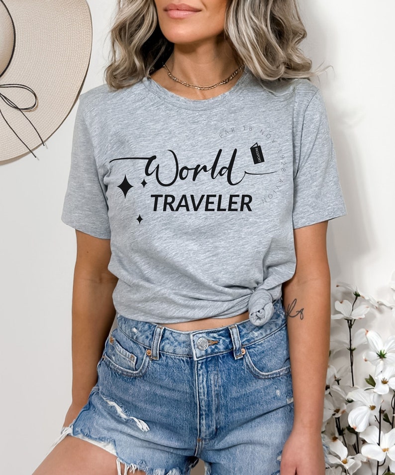 World Traveler Premium Quality T-Shirt, Adventure Seeker Tee, Perfect Gift for Globetrotters & Travel Enthusiasts image 4