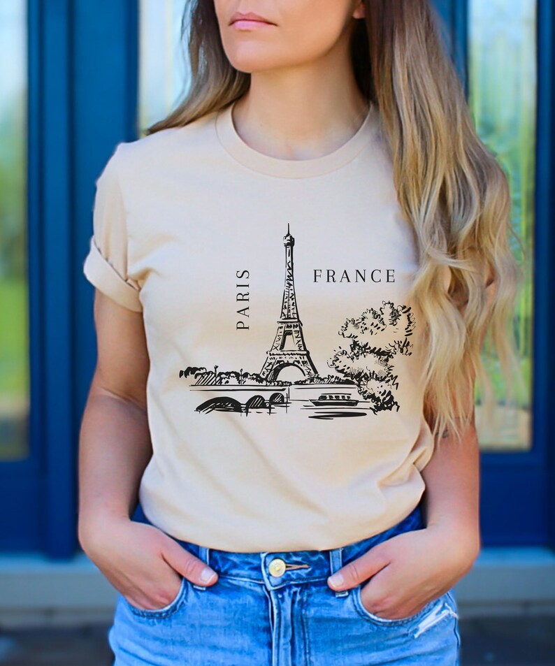 Adoro Parigi e la Torre Eiffel Bonjour da Frankre' Maglietta da donna