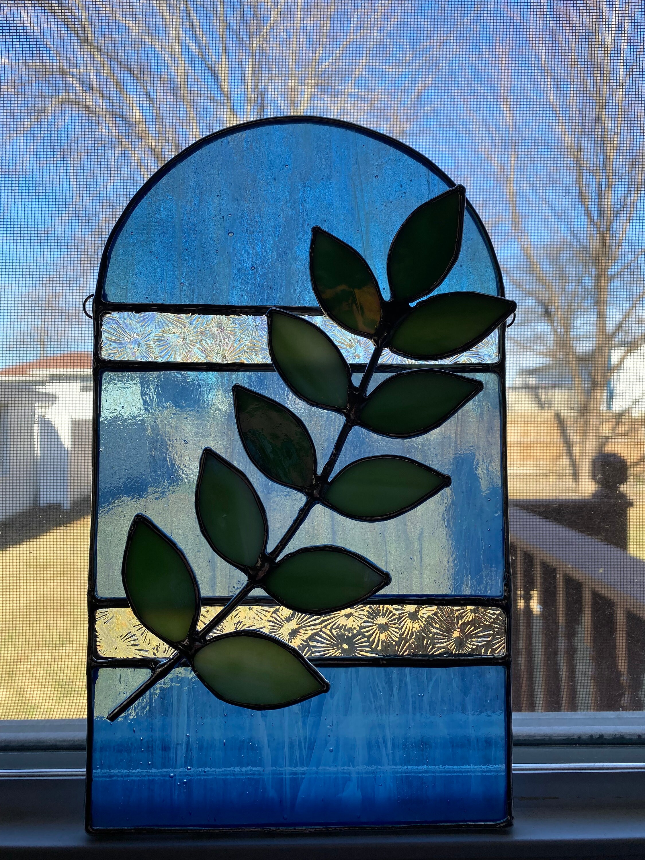 Stained Glass Leaf Panel Etsy