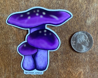Cortinarius Iodes Purple Mushroom Vinyl Sticker