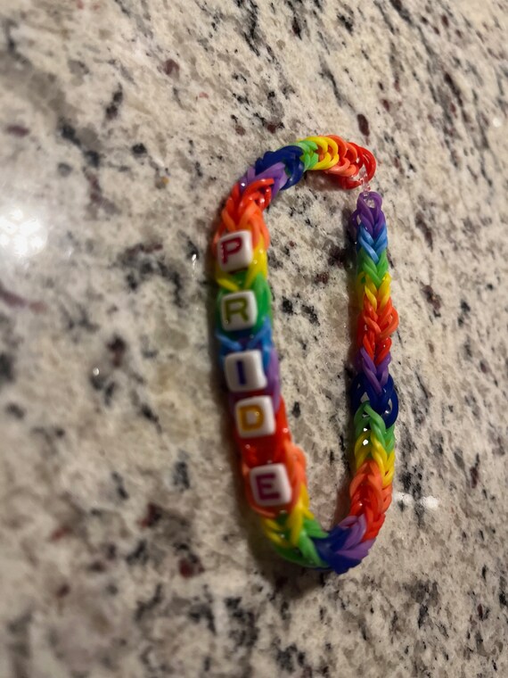 Bisexual Pride Bracelet Rainbow Loom Rubber Bands 