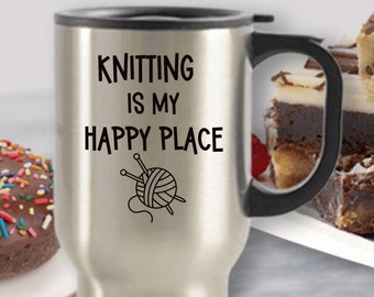 Knit Happens Travel Mug, Knit Happens Mug, Knitting Gifts, Knitting Humor, Knitting Coffee Mug, Knitting Gift Ideas, Knitting Fun, Knitting,