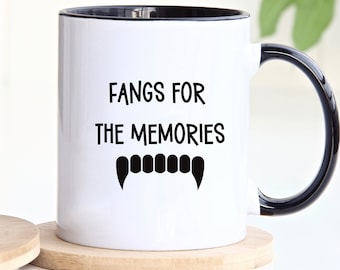 Vampire Mug, Funny Halloween Mug, Vampire Lover Gift, Halloween Mug, Spooky Mug, Vampire Humor Gift, Fangs Humor Mug, Personalized Mug