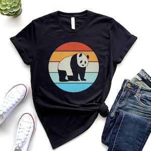 Vintage Panda Shirt, Panda Lover Shirt, Panda Gifts, Retro Panda Tee, Panda Sunset Shirt