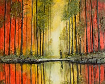 Original textured abstract painting. Listening to the Silence 12/12''
