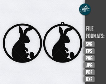 Conejito de Pascua SVG, descarga digital, archivos vectoriales svg de conejo de conejito para silueta y cricut