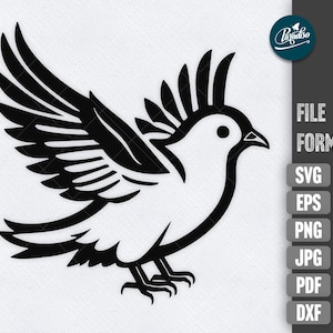 Dove SVG cute pigeon vector cut file, peace dove plotterfile for Silhouette and Cameo, Dove T-Shirt SVG