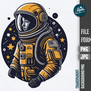 Design de camiseta PNG de astronauta, design de sublimação de astronauta, fundo transparente