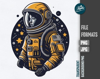 Astronaut PNG T-Shirt Design, Astronaut sublimation design, transparent background