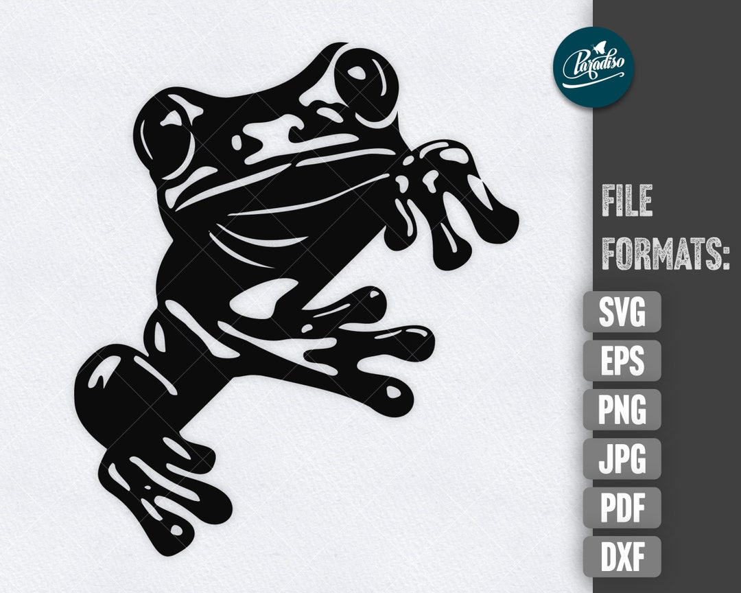 Frog SVG Cute Frog Cut File for Cricut Plotter Frog Clipart PNG Instant