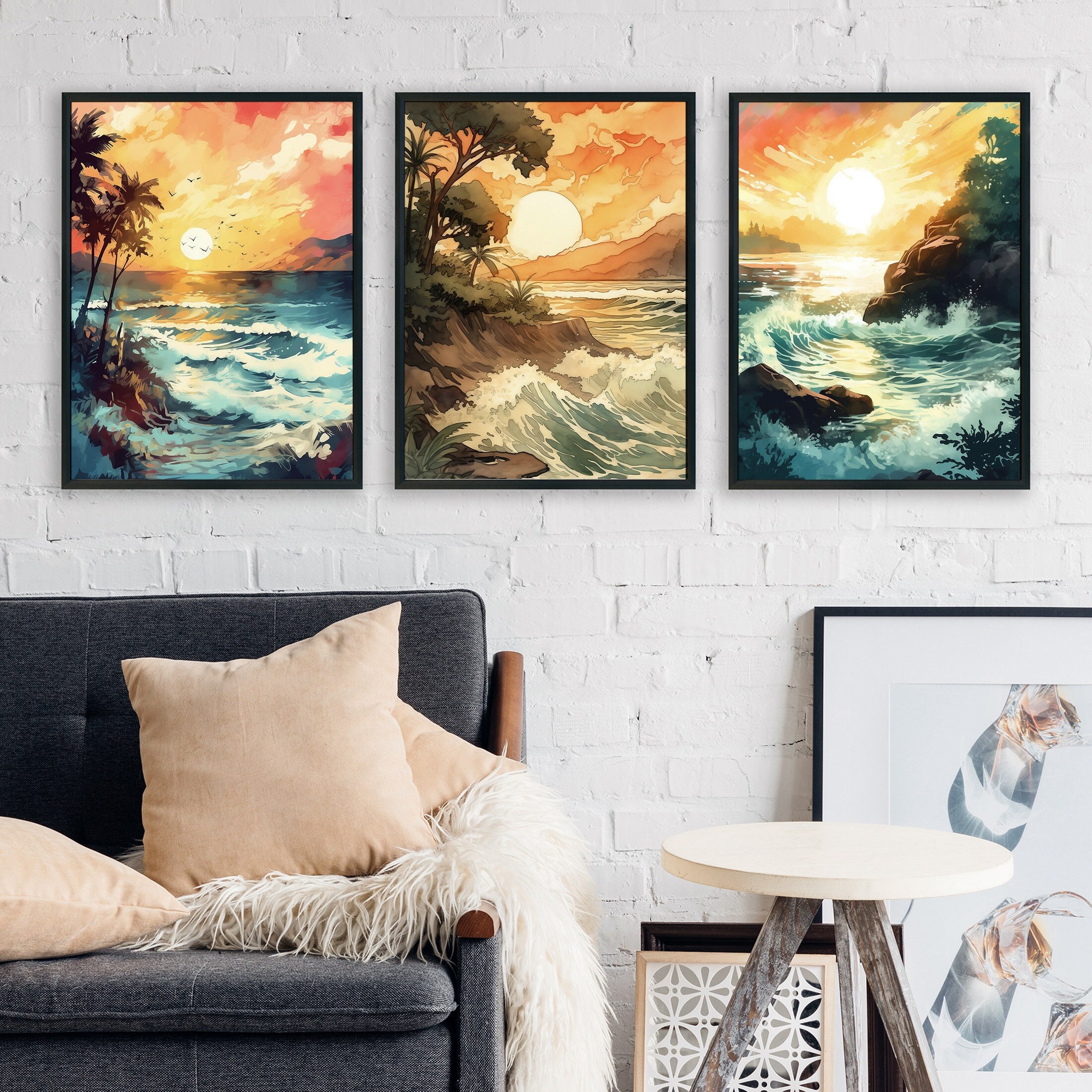 Sunrise Wall Art 3 Set - Etsy Sunrise Wall Art 3 Set - Etsy