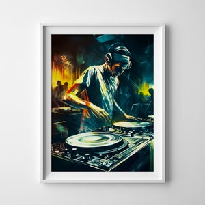 Turntablist DJ Scratching Record Painting | Music | Turntable Culture | Studio | Wall Art | Home Decor | Printable Poster | Digital Download