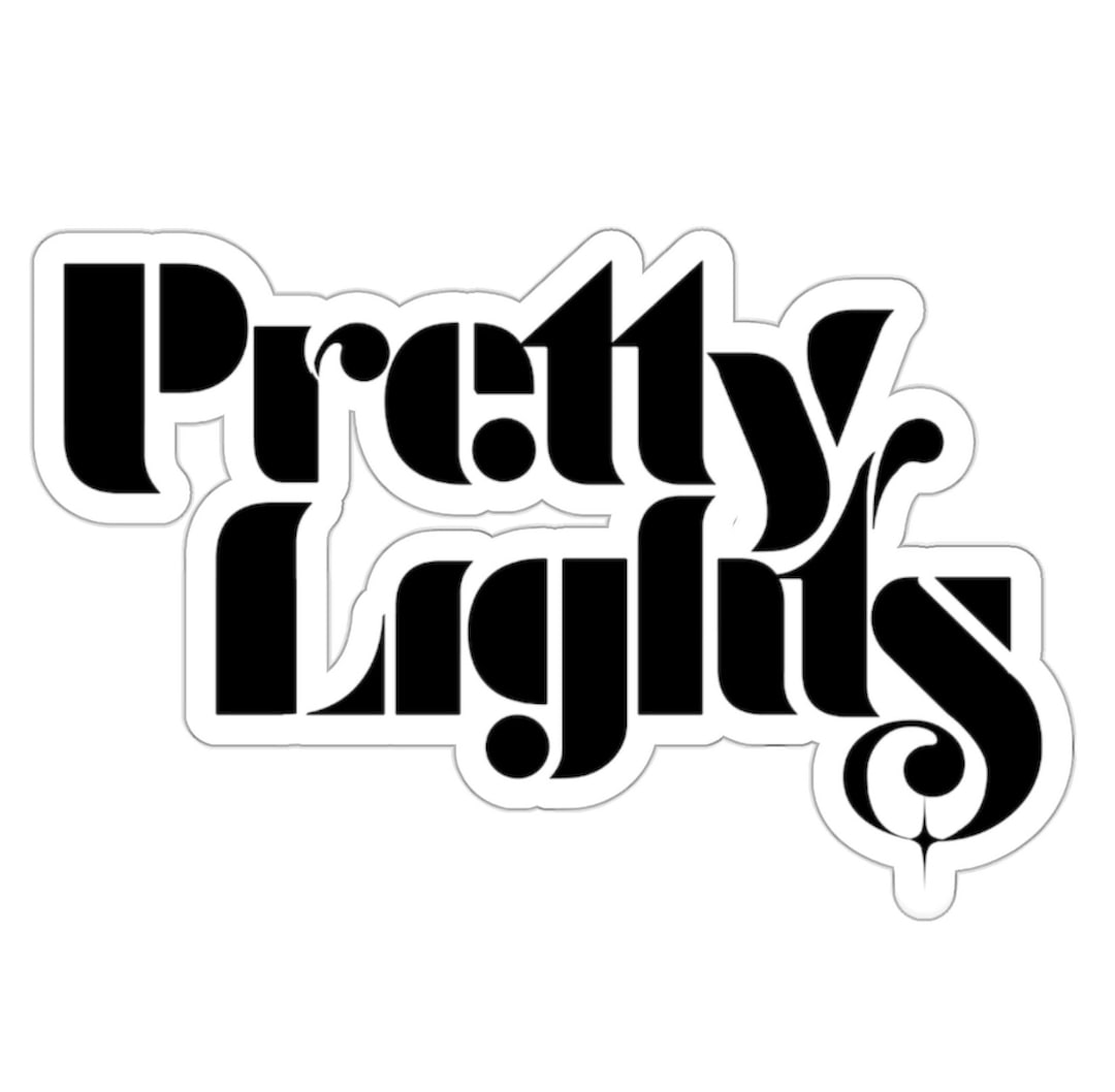 Pretty Lights Classic Black Logo Kisscut Stickers Etsy