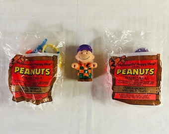 Lot of 3 Vintage 1989 Peanuts McDonalds Happy Meal Toys