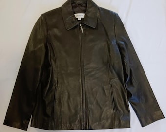 Vintage 1990s Liz Claiborne Leather Jacket / Fall Outerwear